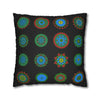 Christmas pillowcase for bed - Spun Polyester Square Pillowcase Mandala Art - Original Fine Art - Hand - drawn, Rich Black - Blululi