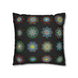 Christmas pillowcase for bed - Spun Polyester Square Pillowcase Mandala Art - Original Fine Art - Hand - drawn, Rich Black - Blululi