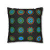 Christmas pillowcase for bed - Spun Polyester Square Pillowcase Mandala Art - Original Fine Art - Hand - drawn, Rich Black - Blululi