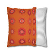 Christmas pillowcase for bed - Spun Polyester Square Pillowcase Mandala Art - Original Fine Art - Hand - drawn, Sunset Orange - Blululi