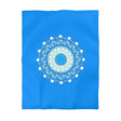 Christmas Snowflakes Microfiber Duvet Cover for Kids' Bed - Mandala Art Drawn by Hand - Mandala on Sky Blue background - Blululi