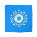 Christmas Snowflakes Microfiber Duvet Cover for Kids' Bed - Mandala Art Drawn by Hand - Mandala on Sky Blue background - Blululi