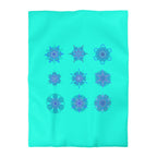 Christmas Snowflakes Microfiber Duvet Cover Mandala Art Drawn by Hand - Mandala on Aqua background - Blululi