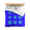 Christmas Snowflakes Microfiber Duvet Cover Mandala Art Drawn by Hand - Mandala on Electric Blue background - Blululi