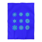 Christmas Snowflakes Microfiber Duvet Cover Mandala Art Drawn by Hand - Mandala on Electric Blue background - Blululi