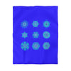 Christmas Snowflakes Microfiber Duvet Cover Mandala Art Drawn by Hand - Mandala on Electric Blue background - Blululi