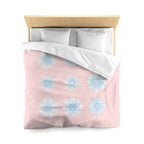 Christmas Snowflakes Microfiber Duvet Cover Mandala Art Drawn by Hand - Mandala on Soft Blush Pink background - Blululi