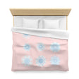Christmas Snowflakes Microfiber Duvet Cover Mandala Art Drawn by Hand - Mandala on Soft Blush Pink background - Blululi