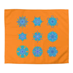 Christmas Snowflakes Microfiber Duvet Cover Mandala Art Drawn by Hand - Mandala on Sunset Glow background - Blululi