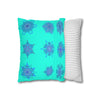 Christmas Snowflakes pillowcase for bed - Spun Polyester Square Pillowcase Mandala Art - Original Fine Art - Hand - drawn, Aqua - Blululi