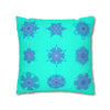 Christmas Snowflakes pillowcase for bed - Spun Polyester Square Pillowcase Mandala Art - Original Fine Art - Hand - drawn, Aqua - Blululi