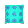 Christmas Snowflakes pillowcase for bed - Spun Polyester Square Pillowcase Mandala Art - Original Fine Art - Hand - drawn, Aqua - Blululi