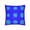 Christmas Snowflakes pillowcase for bed - Spun Polyester Square Pillowcase Mandala Art - Original Fine Art - Hand - drawn, Electric Blue - Blululi