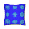 Christmas Snowflakes pillowcase for bed - Spun Polyester Square Pillowcase Mandala Art - Original Fine Art - Hand - drawn, Electric Blue - Blululi