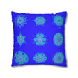 Christmas Snowflakes pillowcase for bed - Spun Polyester Square Pillowcase Mandala Art - Original Fine Art - Hand - drawn, Electric Blue - Blululi