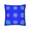 Christmas Snowflakes pillowcase for bed - Spun Polyester Square Pillowcase Mandala Art - Original Fine Art - Hand - drawn, Electric Blue - Blululi