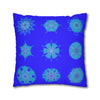 Christmas Snowflakes pillowcase for bed - Spun Polyester Square Pillowcase Mandala Art - Original Fine Art - Hand - drawn, Electric Blue - Blululi