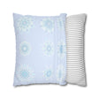 Christmas Snowflakes pillowcase for bed - Spun Polyester Square Pillowcase Mandala Art - Original Fine Art - Hand - drawn, Icy Blue - Blululi