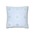Christmas Snowflakes pillowcase for bed - Spun Polyester Square Pillowcase Mandala Art - Original Fine Art - Hand - drawn, Icy Blue - Blululi
