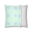 Christmas Snowflakes pillowcase for bed - Spun Polyester Square Pillowcase Mandala Art - Original Fine Art - Hand - drawn, Minty Fresh - Blululi
