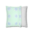 Christmas Snowflakes pillowcase for bed - Spun Polyester Square Pillowcase Mandala Art - Original Fine Art - Hand - drawn, Minty Fresh - Blululi