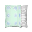 Christmas Snowflakes pillowcase for bed - Spun Polyester Square Pillowcase Mandala Art - Original Fine Art - Hand - drawn, Minty Fresh - Blululi