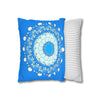 Christmas Snowflakes Pillowcase for Kids' Bed - Spun Polyester Square Pillowcase Mandala Art - Original Fine Art - Hand - drawn, Sky Blue - Blululi