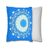 Christmas Snowflakes Pillowcase for Kids' Bed - Spun Polyester Square Pillowcase Mandala Art - Original Fine Art - Hand - drawn, Sky Blue - Blululi