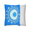 Christmas Snowflakes Pillowcase for Kids' Bed - Spun Polyester Square Pillowcase Mandala Art - Original Fine Art - Hand - drawn, Sky Blue - Blululi