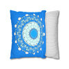 Christmas Snowflakes Pillowcase for Kids' Bed - Spun Polyester Square Pillowcase Mandala Art - Original Fine Art - Hand - drawn, Sky Blue - Blululi