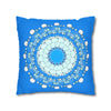 Christmas Snowflakes Pillowcase for Kids' Bed - Spun Polyester Square Pillowcase Mandala Art - Original Fine Art - Hand - drawn, Sky Blue - Blululi