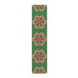 Christmas Table Runner with Mandala Art Drawn by Hand - Green (Cotton, Poly) - Blululi
