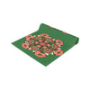 Christmas Table Runner with Mandala Art Drawn by Hand - Green (Cotton, Poly) - Blululi