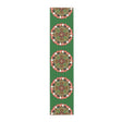 Christmas Table Runner with Mandala Art Drawn by Hand - Green (Cotton, Poly) - Blululi