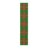 Christmas Table Runner with Mandala Art Drawn by Hand - Green (Cotton, Poly) - Blululi