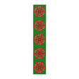 Christmas Table Runner with Mandala Art Drawn by Hand - Green (Cotton, Poly) - Blululi