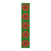 Christmas Table Runner with Mandala Art Drawn by Hand - Green (Cotton, Poly) - Blululi