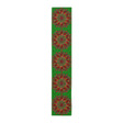 Christmas Table Runner with Mandala Art Drawn by Hand - Green (Cotton, Poly) - Blululi