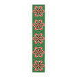 Christmas Table Runner with Mandala Art Drawn by Hand - Green (Cotton, Poly) - Blululi