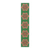 Christmas Table Runner with Mandala Art Drawn by Hand - Green (Cotton, Poly) - Blululi