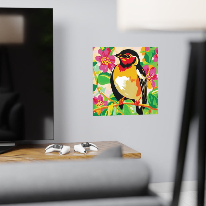 Colorful Bird on Branch - Animal Savana Poster Poster - Blululi