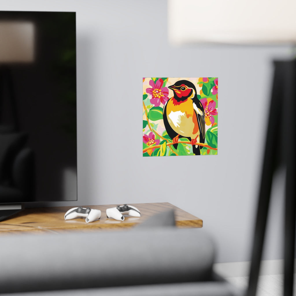 Colorful Bird on Branch - Animal Savana Poster Poster - Blululi