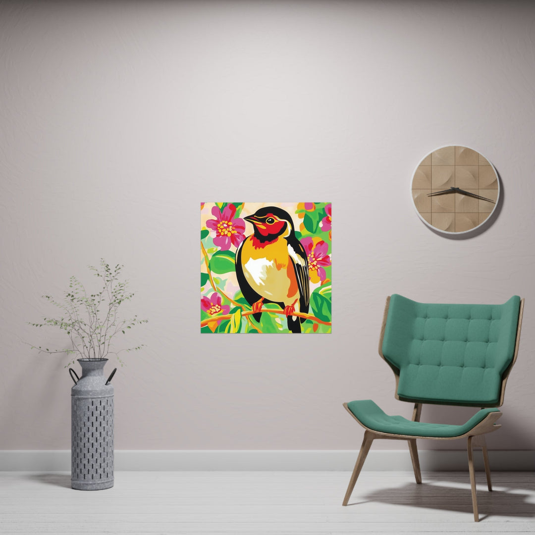 Colorful Bird on Branch - Animal Savana Poster Poster - Blululi