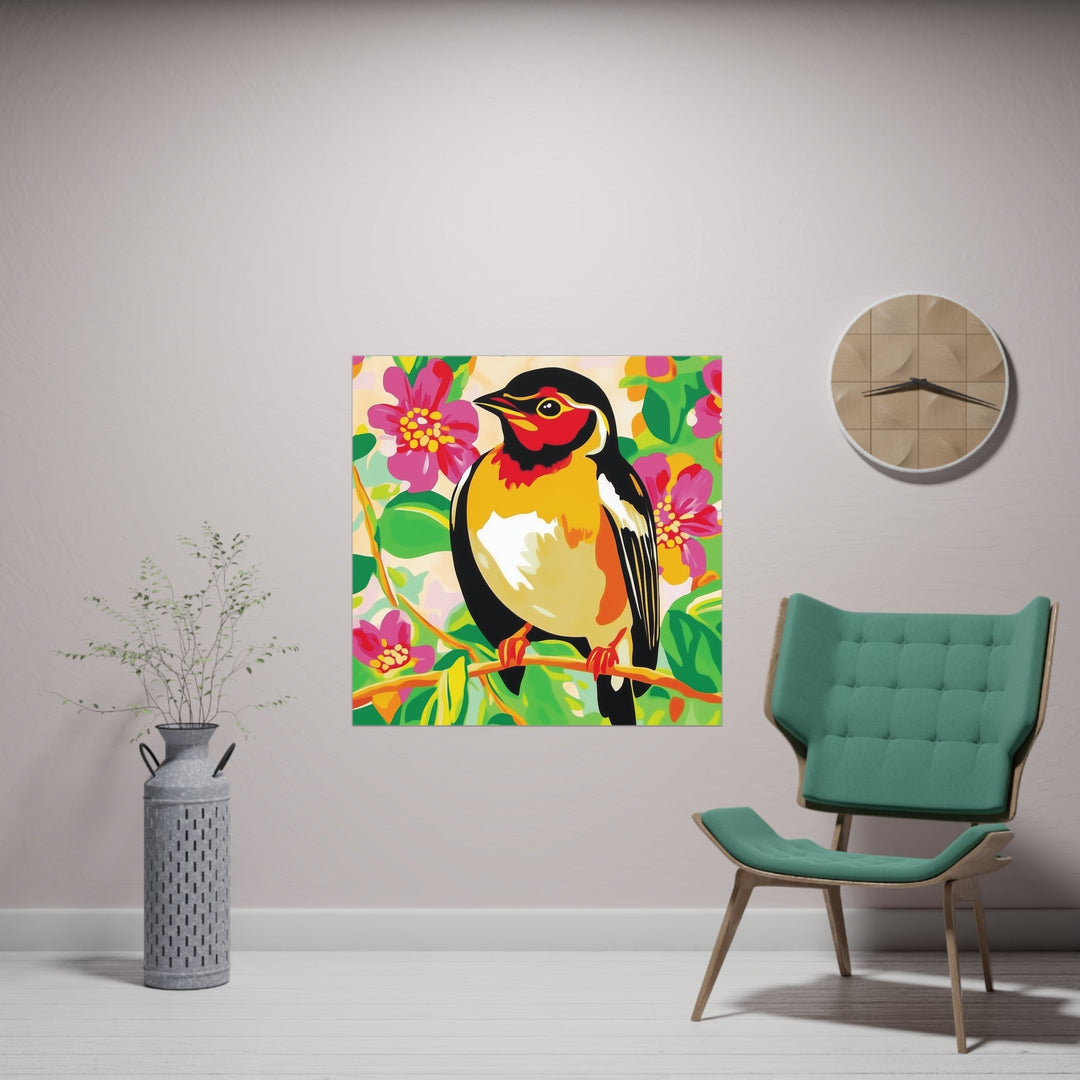 Colorful Bird on Branch - Animal Savana Poster Poster - Blululi