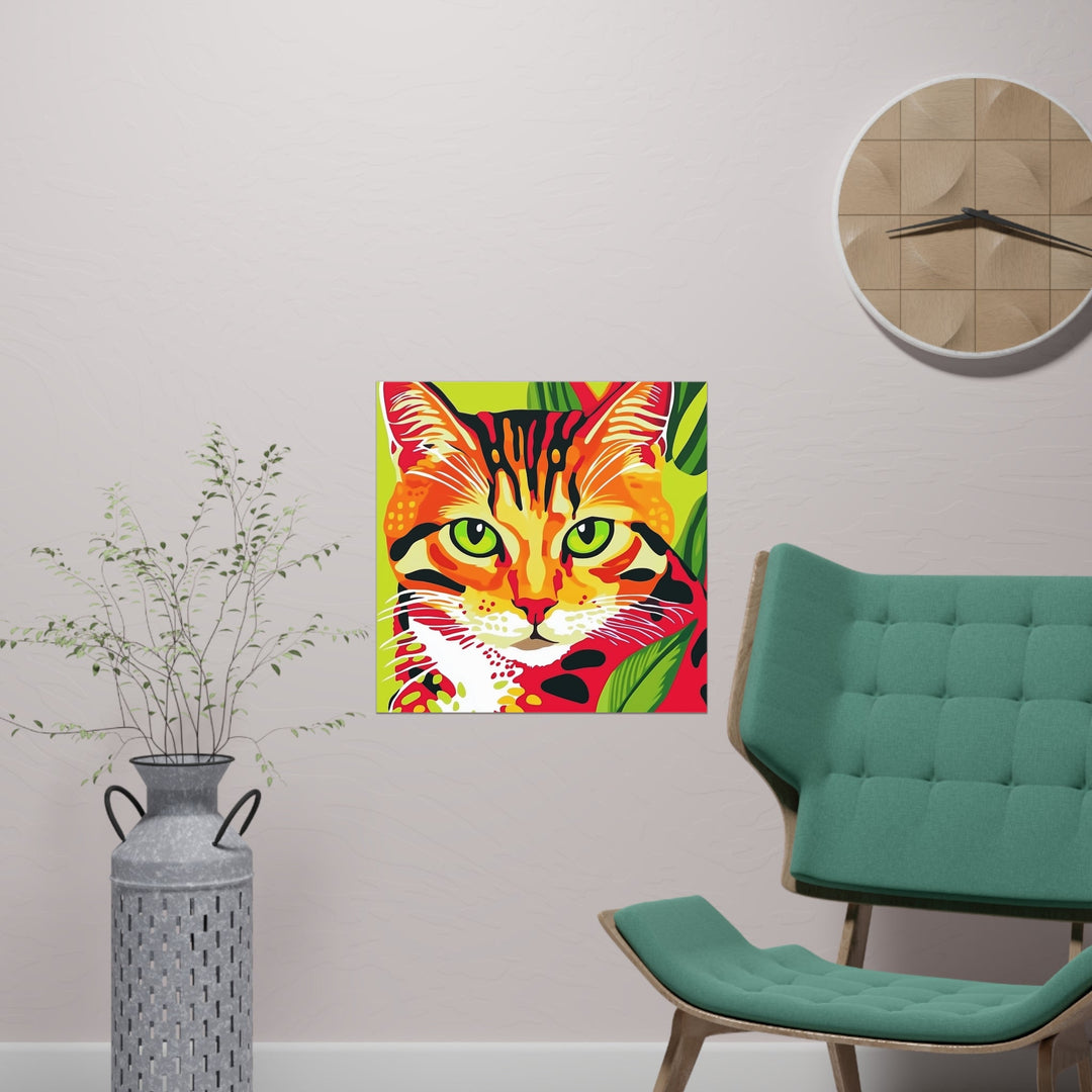 Colorful Cat Portrait - Animal Savana Poster Poster - Blululi