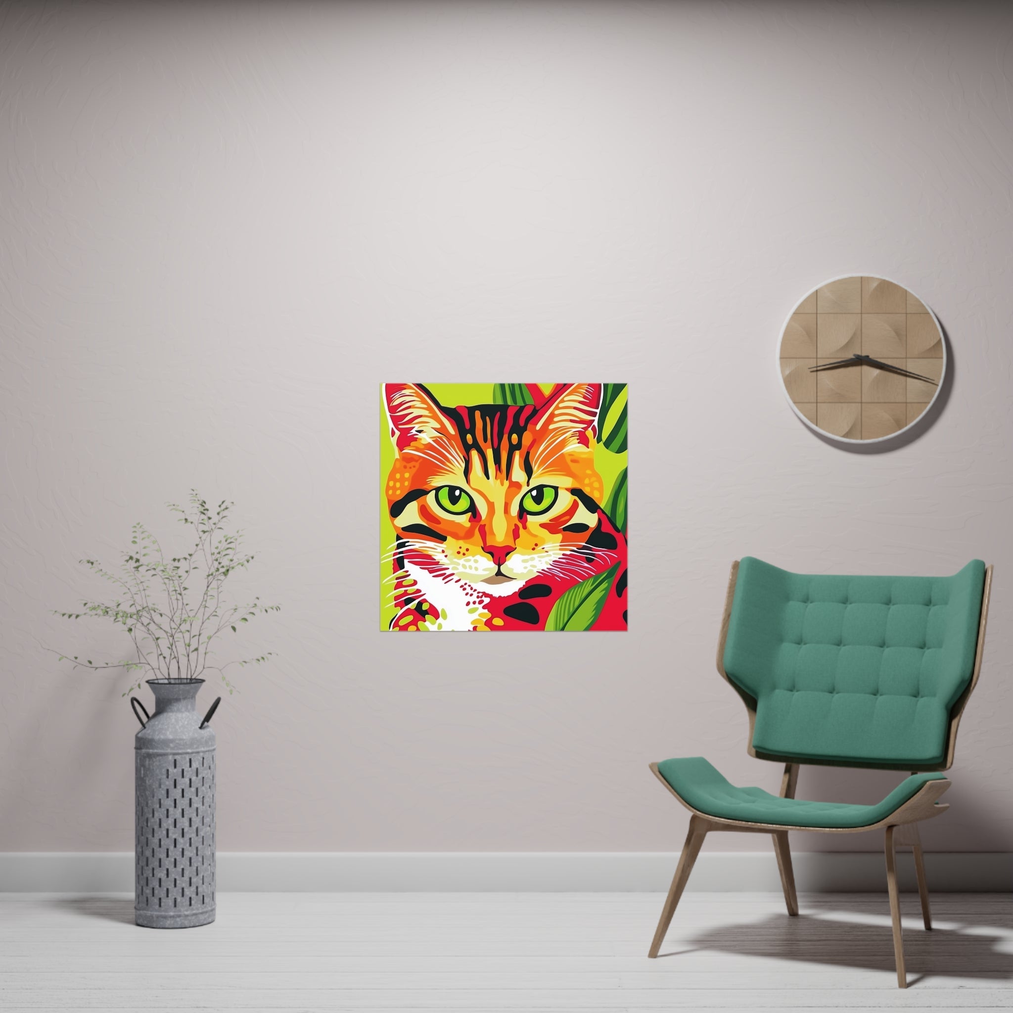 Colorful Cat Portrait - Animal Savana Poster Poster - Blululi