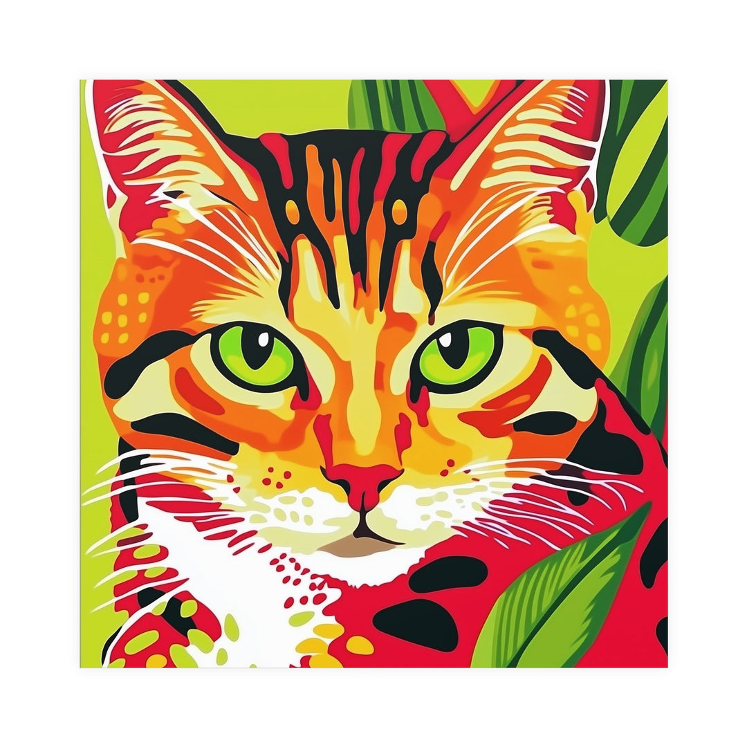 Colorful Cat Portrait - Animal Savana Poster Poster - Blululi