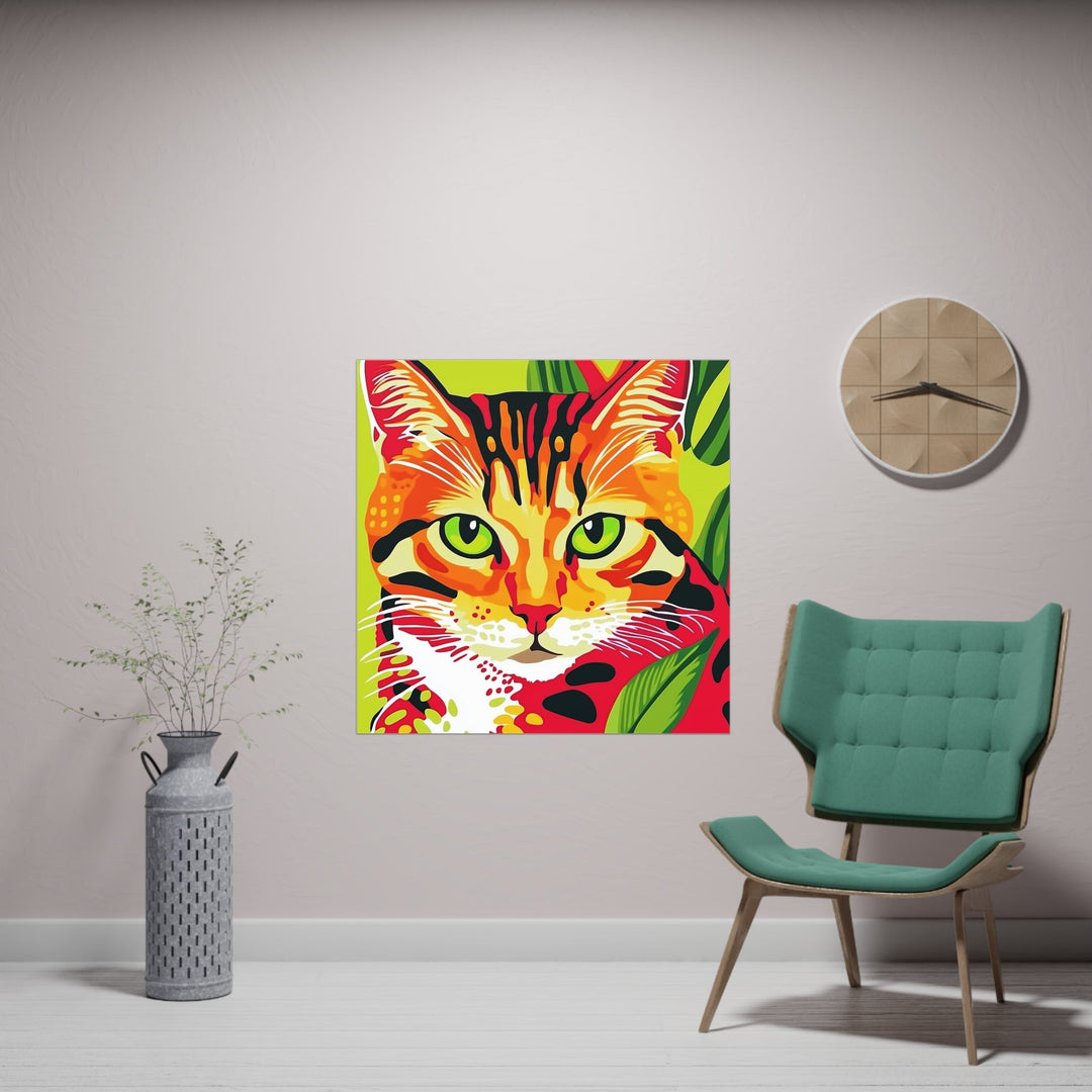 Colorful Cat Portrait - Animal Savana Poster Poster - Blululi