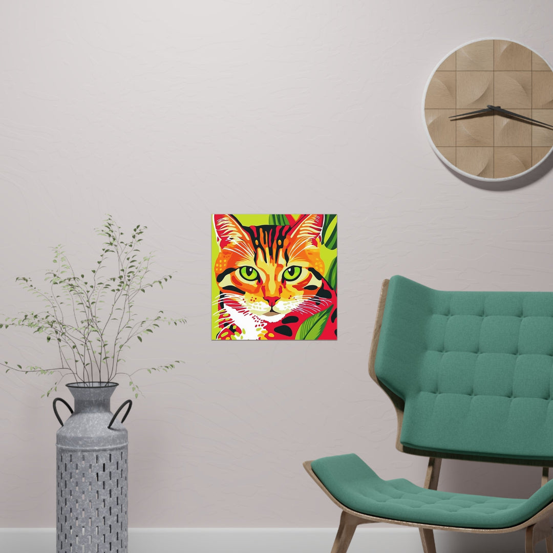 Colorful Cat Portrait - Animal Savana Poster Poster - Blululi