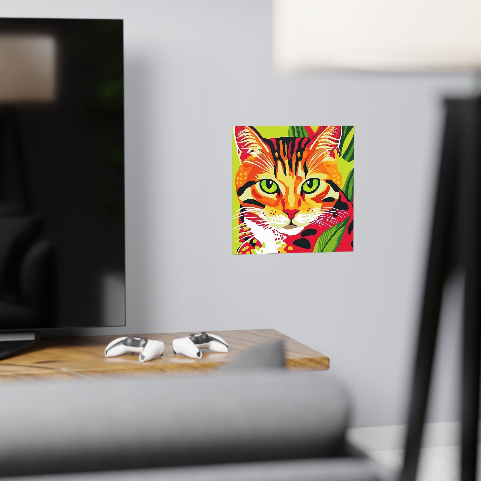 Colorful Cat Portrait - Animal Savana Poster Poster - Blululi